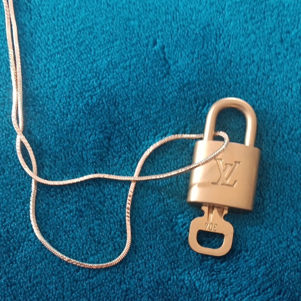 Louis Vuitton Gold Padlock Pendant Necklace on Chain